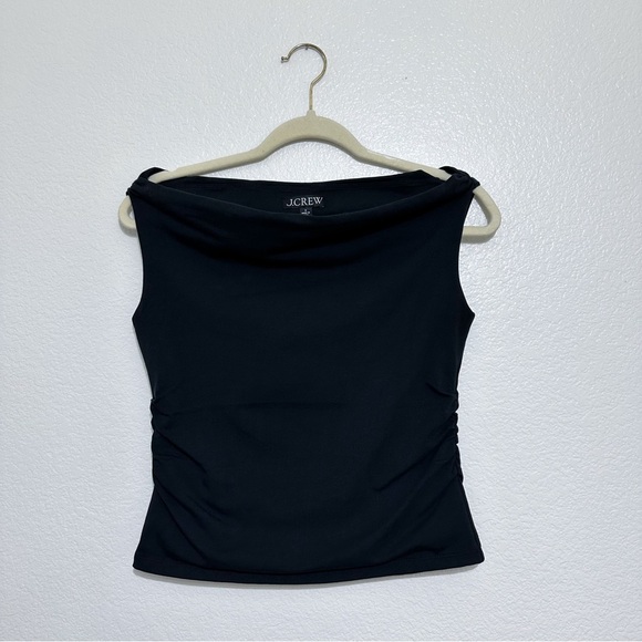 J. Crew Off-the-Shoulder Tank Top in Black - Picture 3 of 5